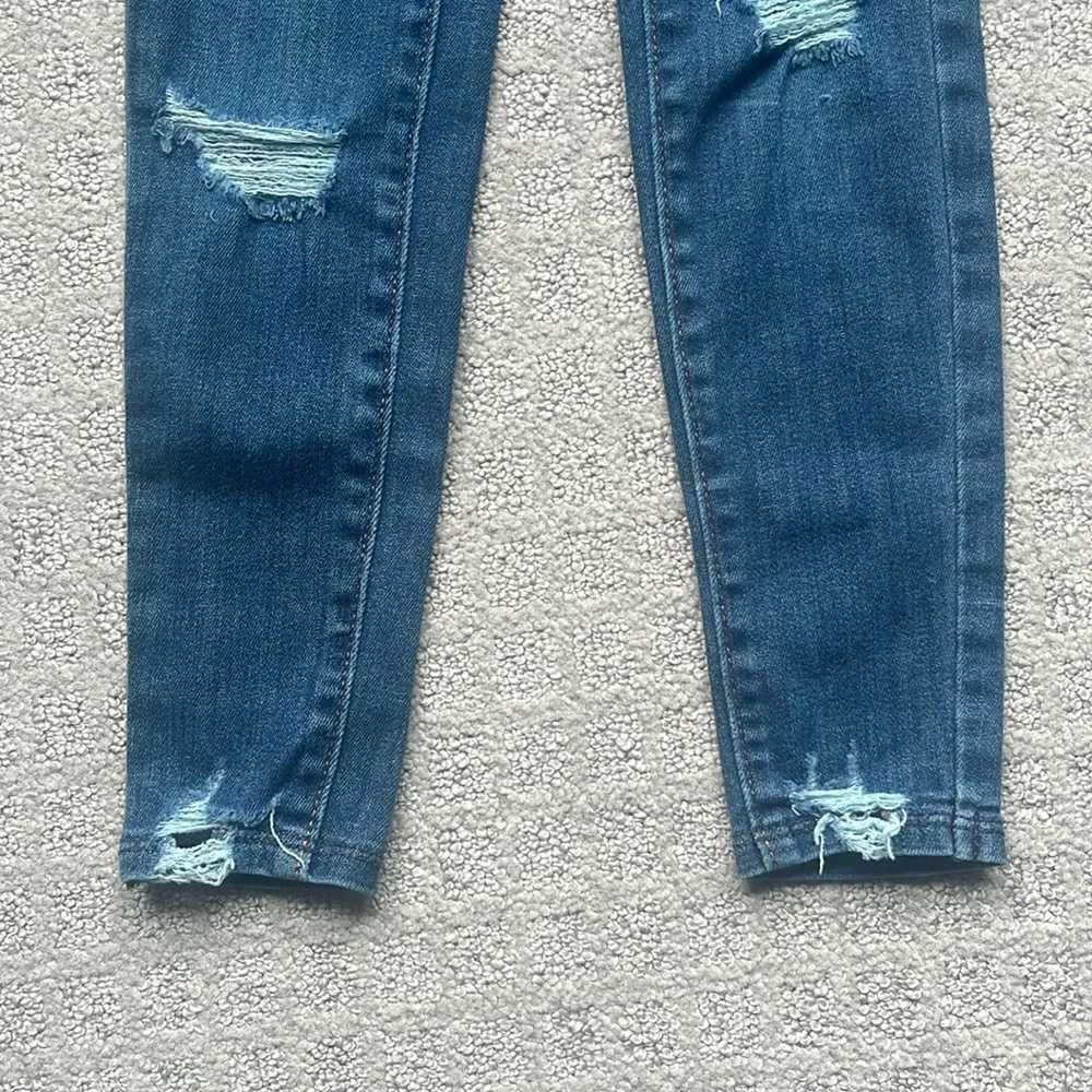 Old Navy Girls Ballerina Distressed Blue Jegging Adjustable Waist Size 6
